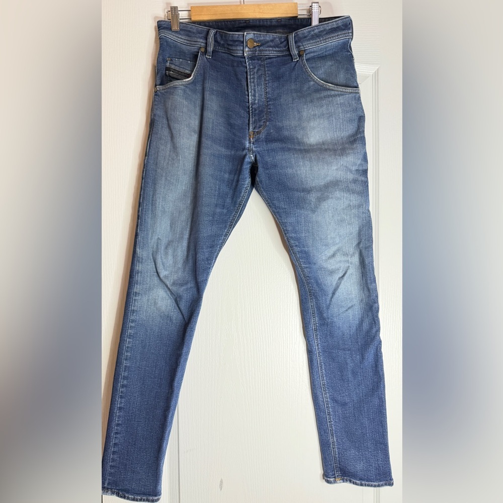 Diesel Industry Y2K Straight Leg Jeans Faded Blue Wash Size 32